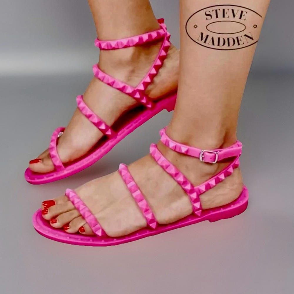Steve Madden pink jelly spike gladiator sandals